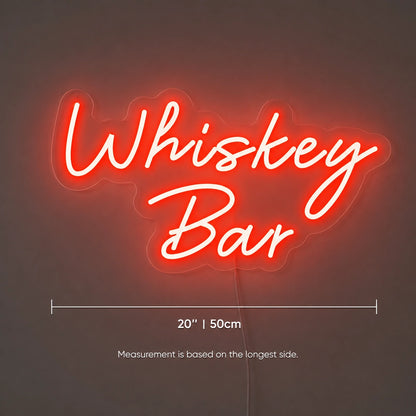 Whiskey Bar Neon Sign Wall Art LED Neon Sign size image