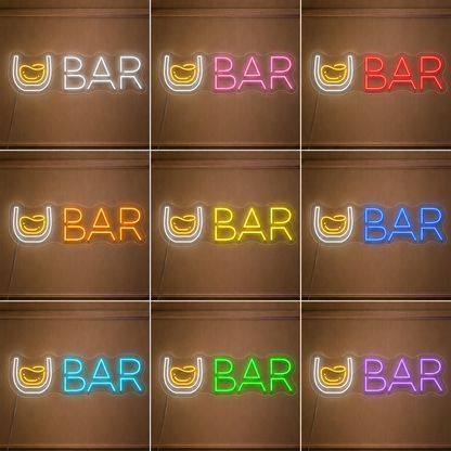 Whiskey Bar Wall Decor Home Lounge LED Neon Sign color grid