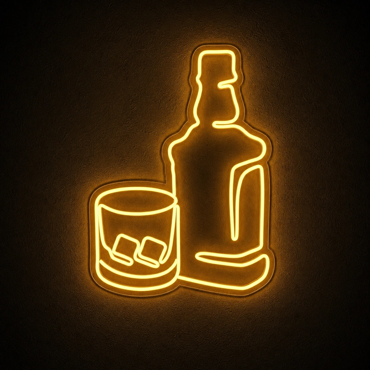 Whiskey Bottle And Glass Home LED Neon Sign main product image
