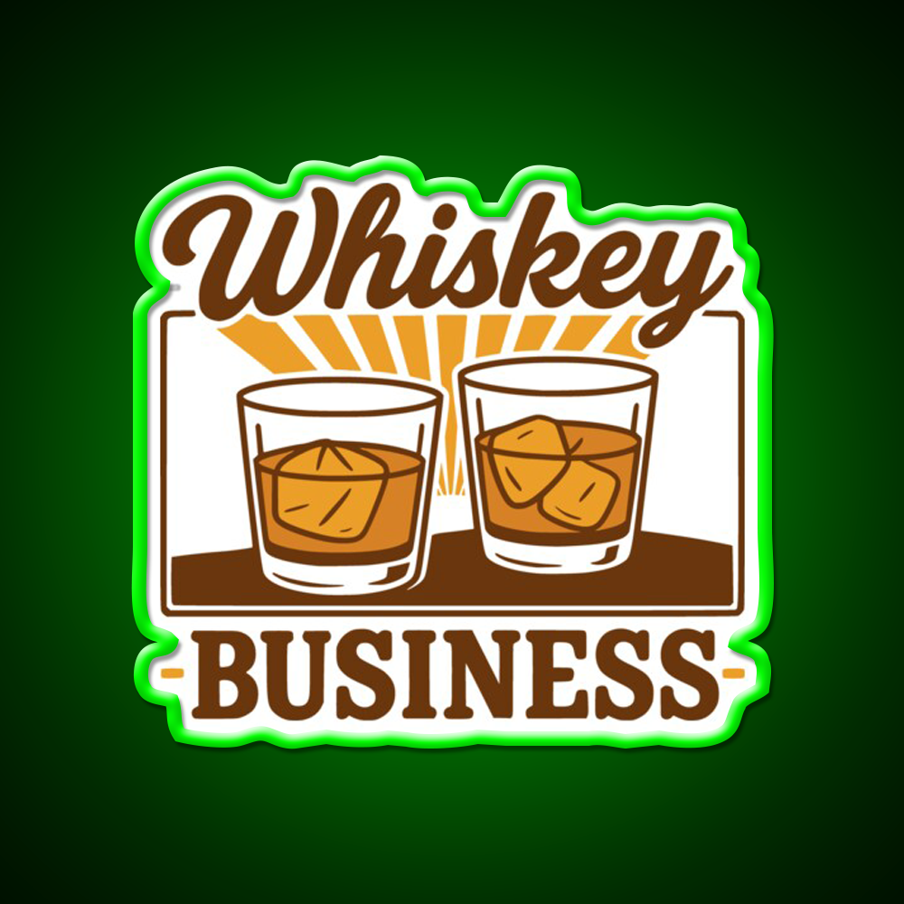 Whiskey Business Funny Whiskey Lover Whiskey Drink Bar Led Neon Sign Rgb Color