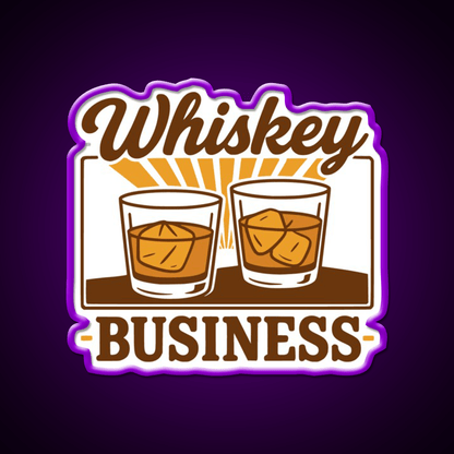 Whiskey Business Funny Whiskey Lover Whiskey Drink Bar Led Neon Sign Rgb Color - Shineneon