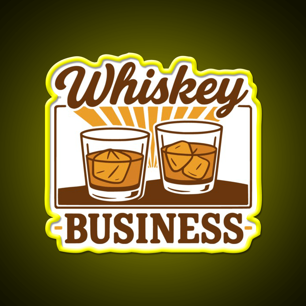 Whiskey Business Funny Whiskey Lover Whiskey Drink Bar Led Neon Sign Rgb Color - Shineneon
