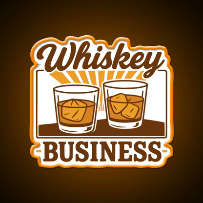 Whiskey Business Funny Whiskey Lover Whiskey Drink Bar Led Neon Sign Rgb Color - Shineneon