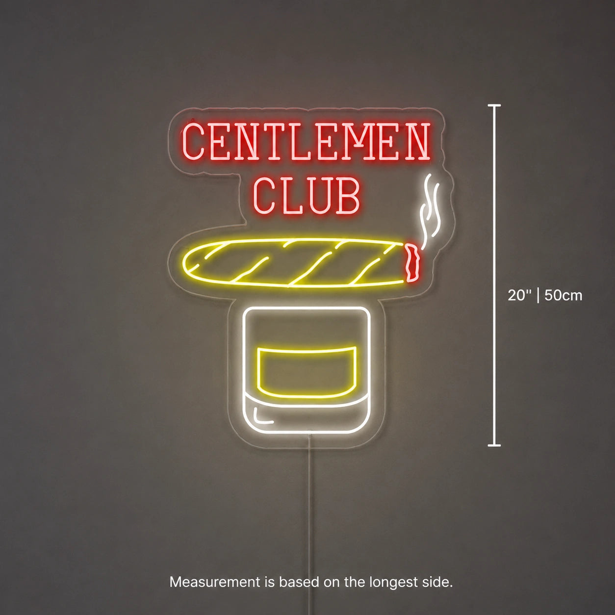 Whiskey Cigar Neon Sign LED Neon Sign size image