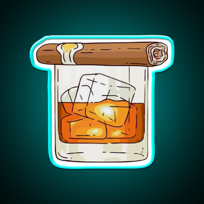 Whiskey Cigar Whiskey Drink Bar Led Neon Sign Rgb Color