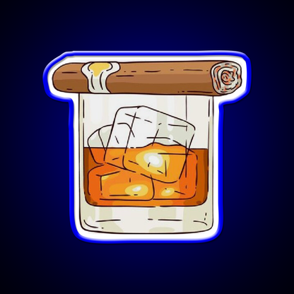 Whiskey Cigar Whiskey Drink Bar Led Neon Sign Rgb Color