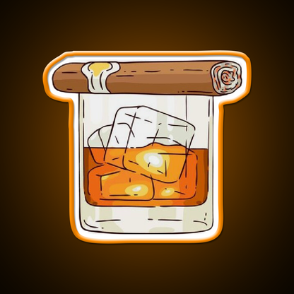 Whiskey Cigar Whiskey Drink Bar Led Neon Sign Rgb Color