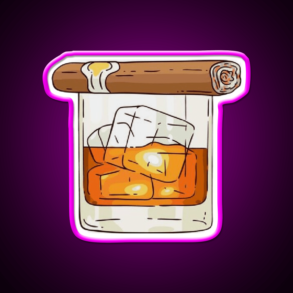 Whiskey Cigar Whiskey Drink Bar Led Neon Sign Rgb Color - Shineneon