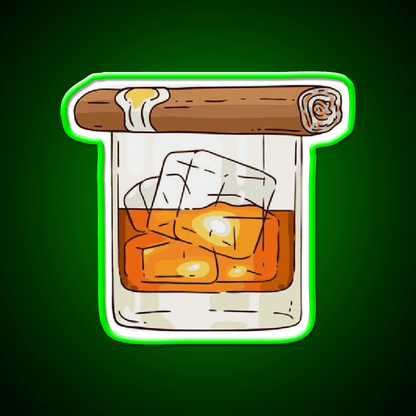 Whiskey Cigar Whiskey Drink Bar Led Neon Sign Rgb Color - Shineneon