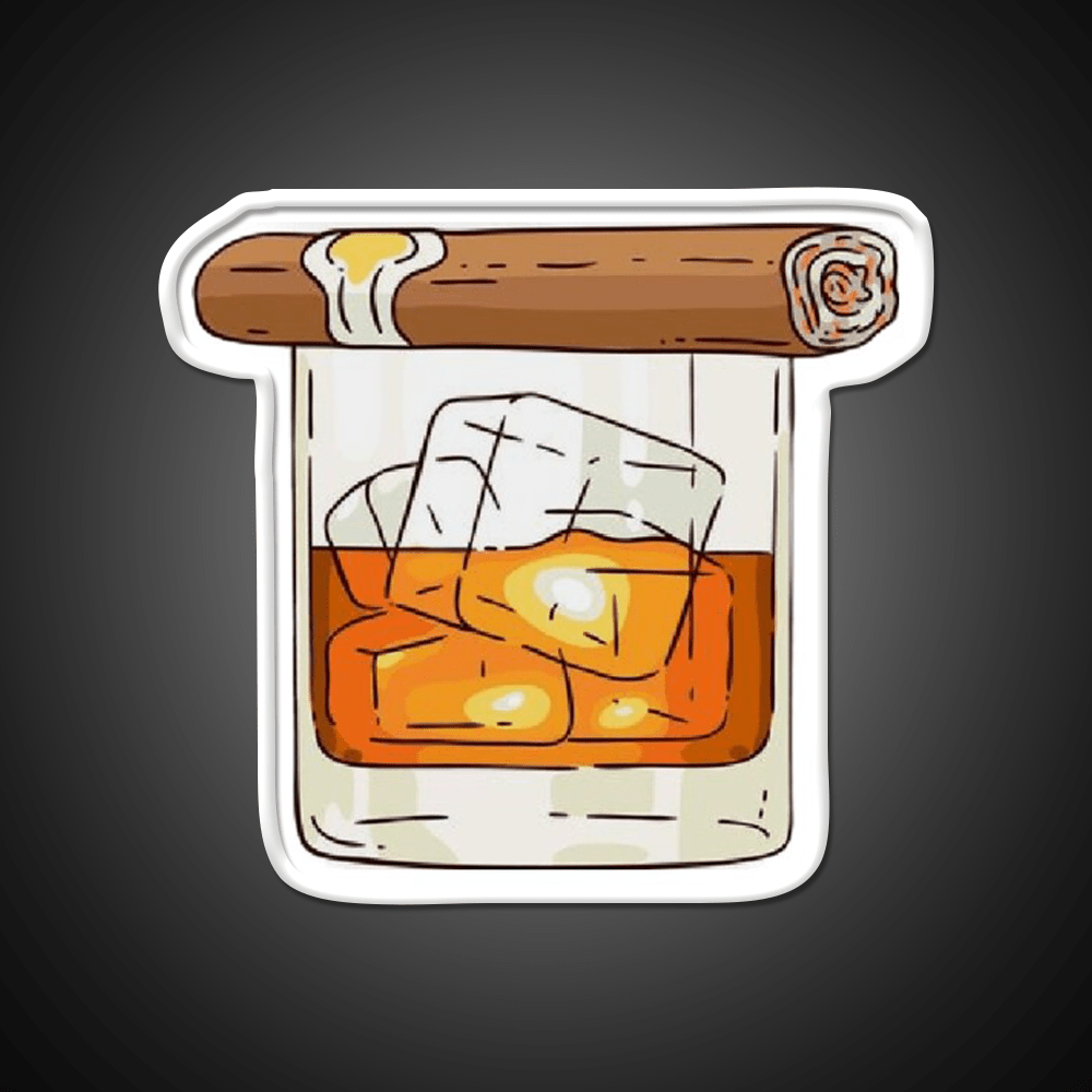 Whiskey Cigar Whiskey Drink Bar Led Neon Sign Rgb Color - Shineneon