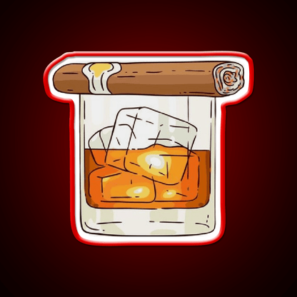 Whiskey Cigar Whiskey Drink Bar Led Neon Sign Rgb Color - Shineneon