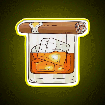 Whiskey Cigar Whiskey Drink Bar Led Neon Sign Rgb Color