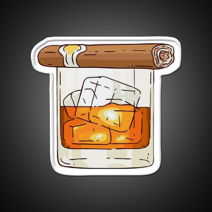 Whiskey Cigar Whiskey Drink Bar Led Neon Sign Rgb Color