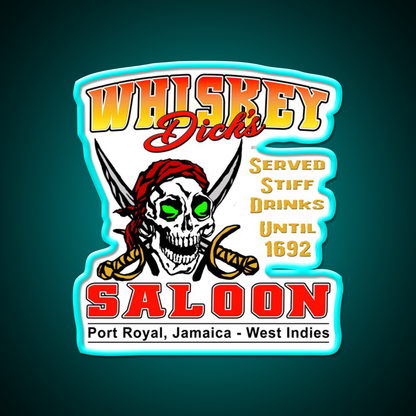 Whiskey Dicks Saloon V2 Whiskey Drink Bar Led Neon Sign Rgb Color