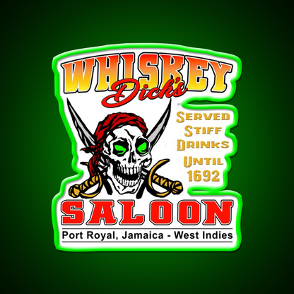 Whiskey Dicks Saloon V2 Whiskey Drink Bar Led Neon Sign Rgb Color