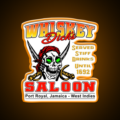 Whiskey Dicks Saloon V2 Whiskey Drink Bar Led Neon Sign Rgb Color