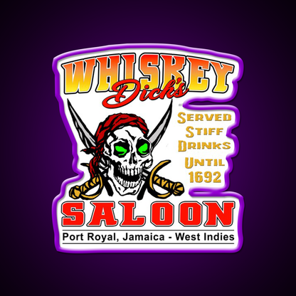 Whiskey Dicks Saloon V2 Whiskey Drink Bar Led Neon Sign Rgb Color