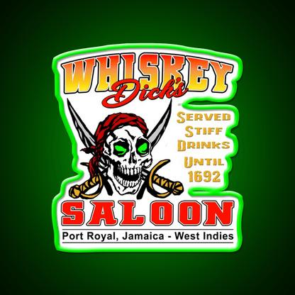 Whiskey Dicks Saloon V2 Whiskey Drink Bar Led Neon Sign Rgb Color - Shineneon
