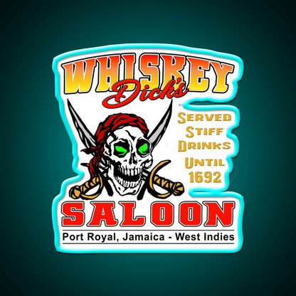 Whiskey Dicks Saloon V2 Whiskey Drink Bar Led Neon Sign Rgb Color - Shineneon