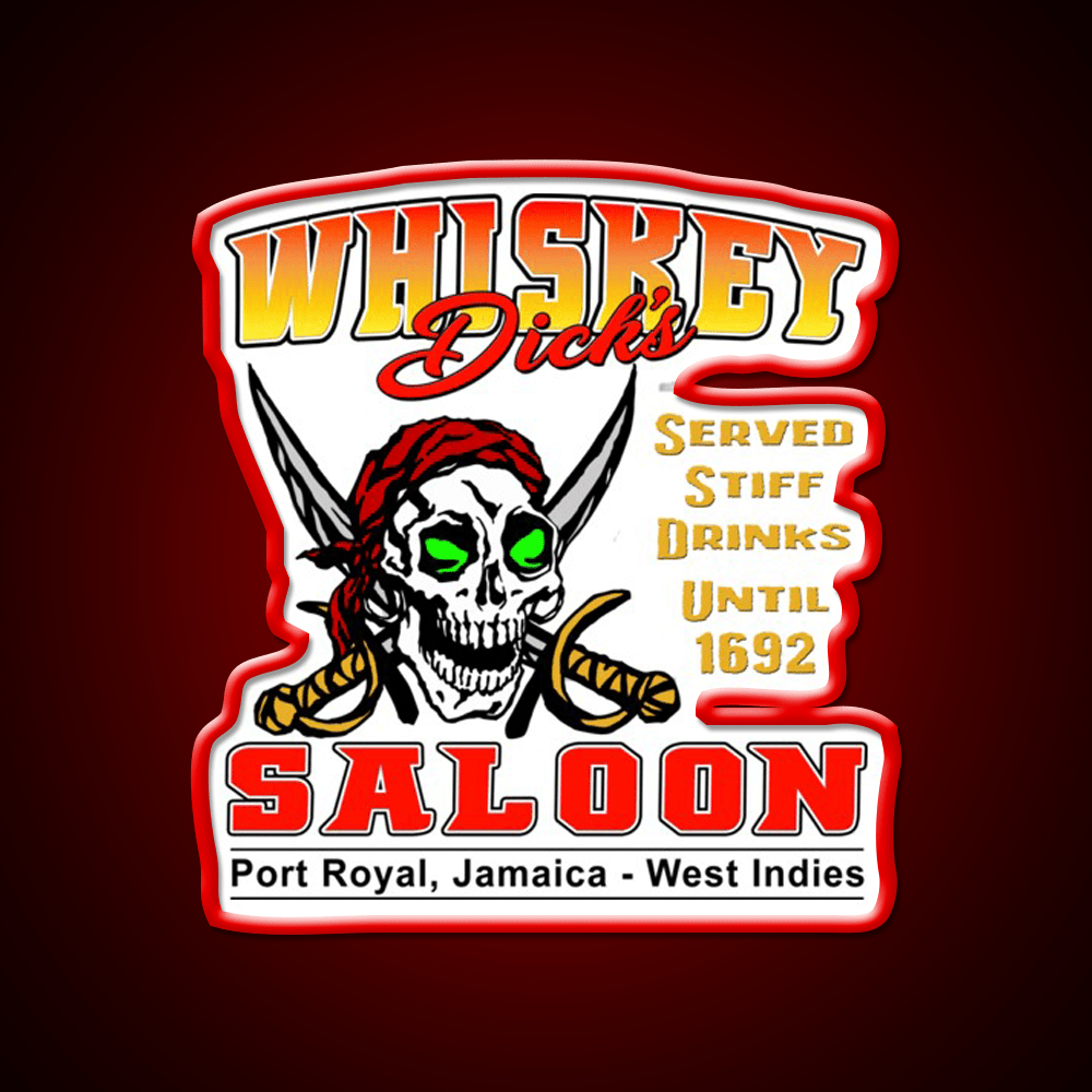 Whiskey Dicks Saloon V2 Whiskey Drink Bar Led Neon Sign Rgb Color - Shineneon