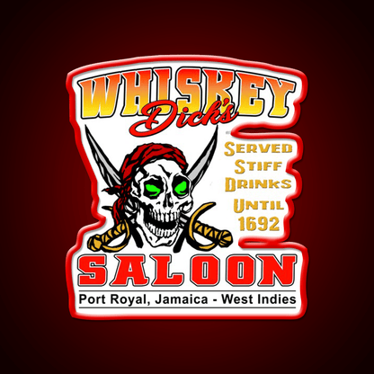 Whiskey Dicks Saloon V2 Whiskey Drink Bar Led Neon Sign Rgb Color - Shineneon