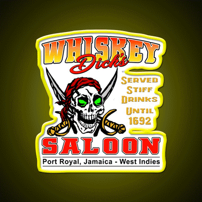 Whiskey Dicks Saloon V2 Whiskey Drink Bar Led Neon Sign Rgb Color