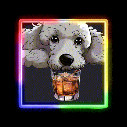 Whiskey Dog Whiskey Drink Bar Led Neon Sign Rgb Color