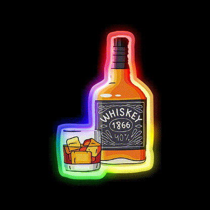 Whiskey Drink Bar Led Neon Sign Rgb Color - LED neon sign close-up detail