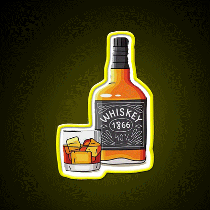 Whiskey Drink Bar Led Neon Sign Rgb Color - Custom LED neon sign front view