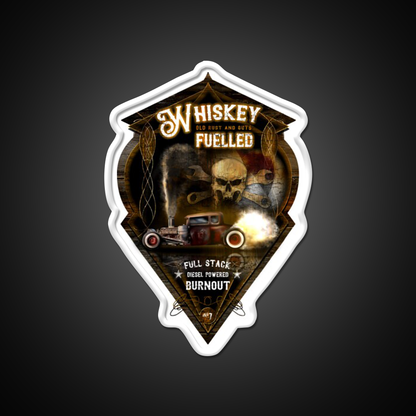 Whiskey Fuelled Rat Rod Burnout Whiskey Drink Bar Led Neon Sign Rgb Color