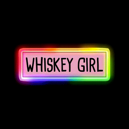 Whiskey Girl Whiskey Drink Bar Led Neon Sign Rgb Color - LED neon sign close-up detail