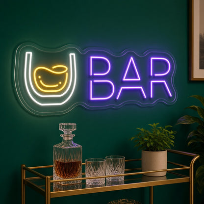Whiskey Glass Bar LED Neon Sign - advertising view