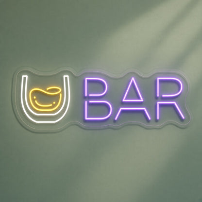 Whiskey Glass Bar LED Neon Sign - natural light view