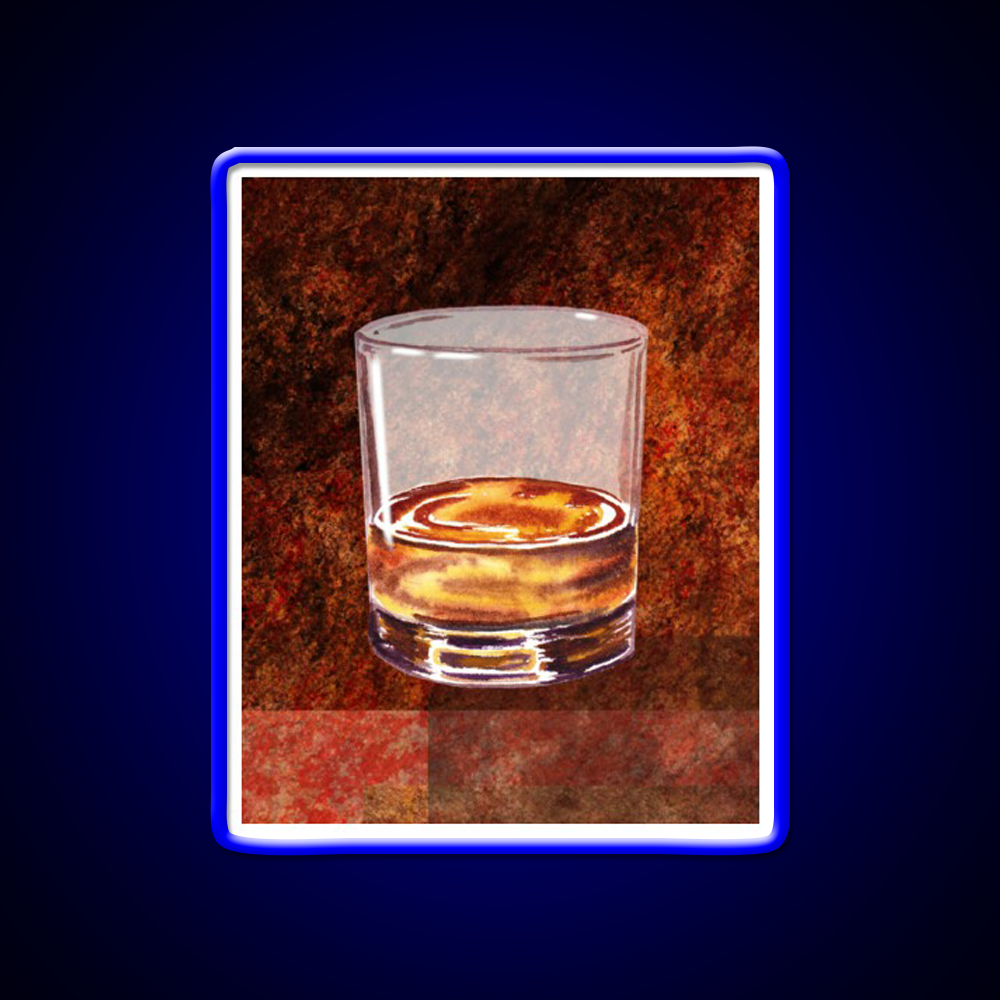 Whiskey Glass Whiskey Drink Bar Led Neon Sign Rgb Color