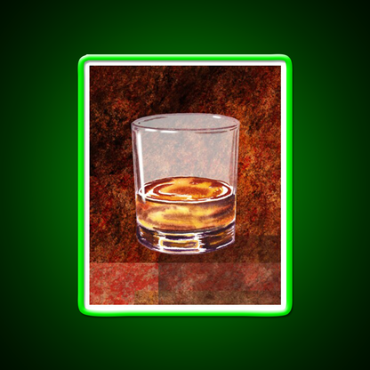 Whiskey Glass Whiskey Drink Bar Led Neon Sign Rgb Color