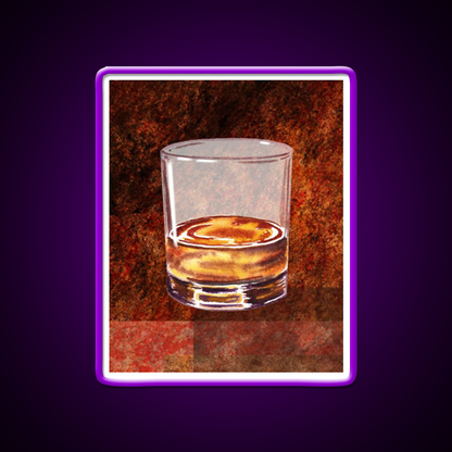 Whiskey Glass Whiskey Drink Bar Led Neon Sign Rgb Color