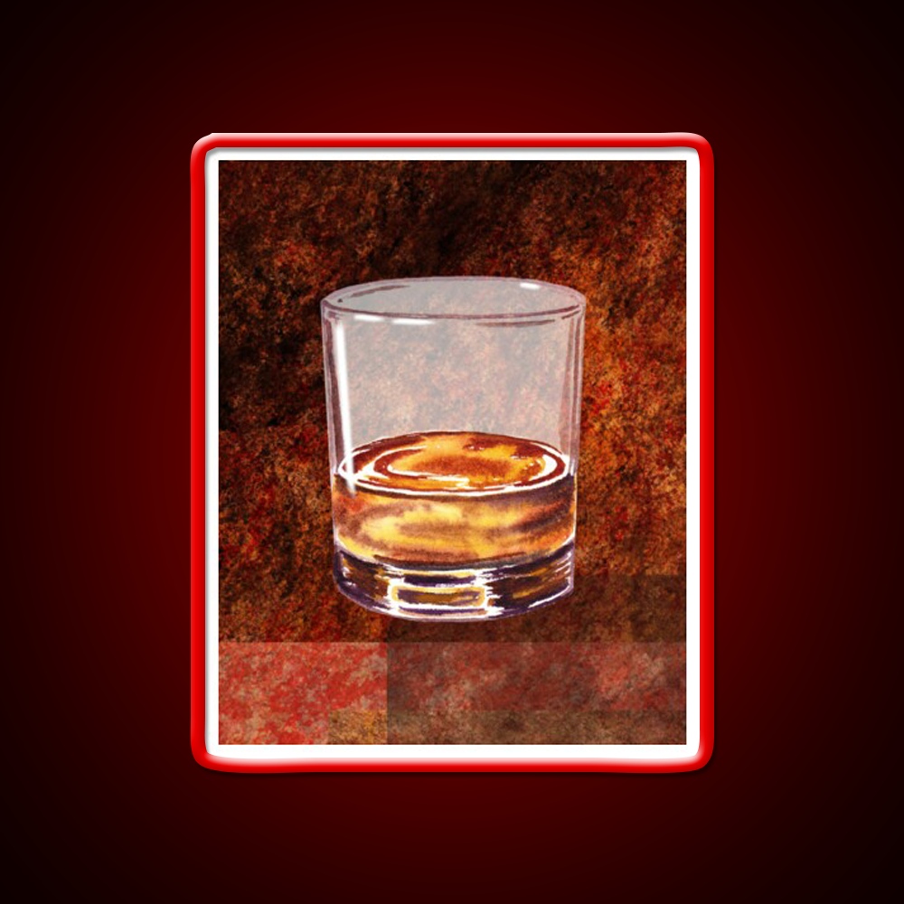 Whiskey Glass Whiskey Drink Bar Led Neon Sign Rgb Color