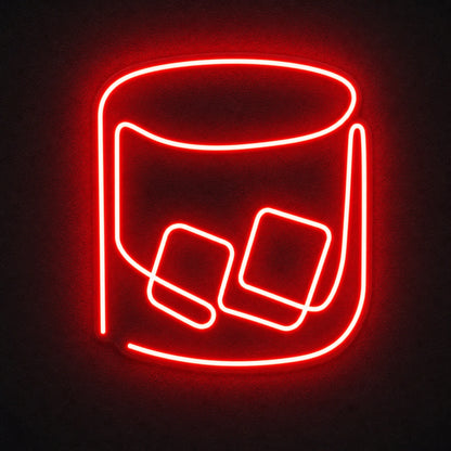 Whiskey Glass With Ice LED Neon Sign main product image