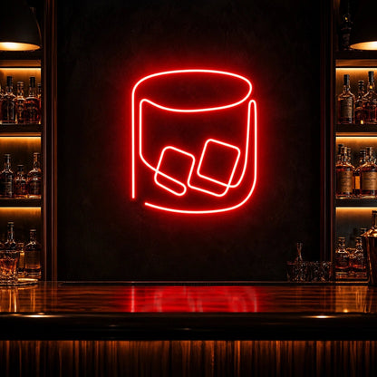 Whiskey Glass With Ice LED Neon Sign - Shineneon