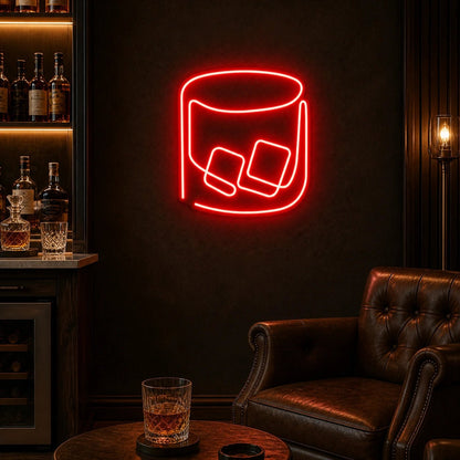 Whiskey Glass With Ice LED Neon Sign - Shineneon