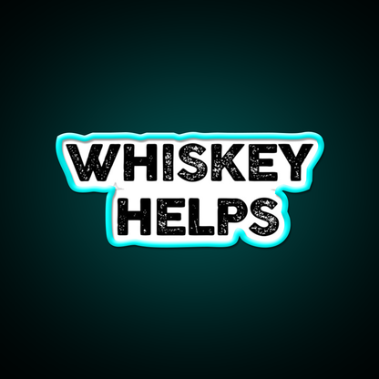 Whiskey Helps Beer Bar Decor Led Neon Sign Rgb Color - Size and dimension reference