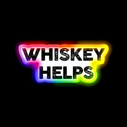 Whiskey Helps Beer Bar Decor Led Neon Sign Rgb Color - LED neon sign close-up detail