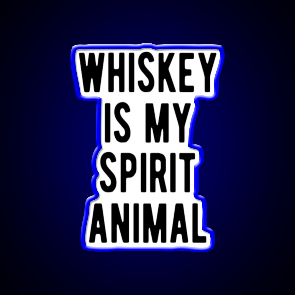 Whiskey Is My Spirit Animal Man Cave Bar Led Neon Sign Rgb Color