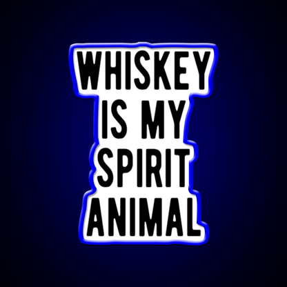 Whiskey Is My Spirit Animal Man Cave Bar Led Neon Sign Rgb Color
