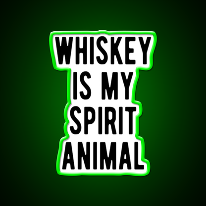Whiskey Is My Spirit Animal Man Cave Bar Led Neon Sign Rgb Color