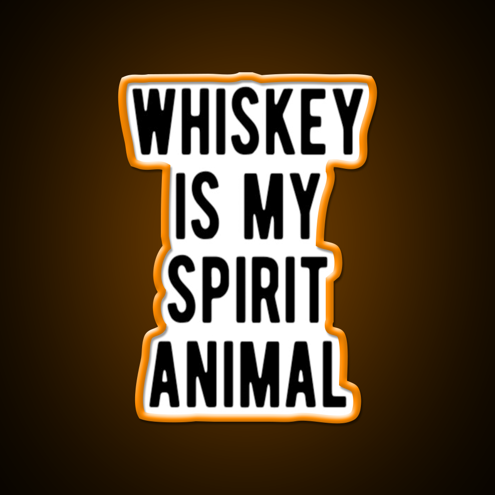 Whiskey Is My Spirit Animal Man Cave Bar Led Neon Sign Rgb Color