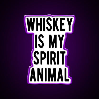 Whiskey Is My Spirit Animal Man Cave Bar Led Neon Sign Rgb Color