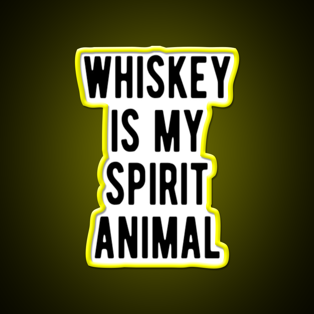 Whiskey Is My Spirit Animal Man Cave Bar Led Neon Sign Rgb Color