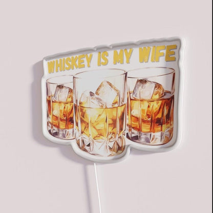 Whiskey Is My Wife Gift For Whiskey Lover Rgb Led Neon Sign - Shineneon
