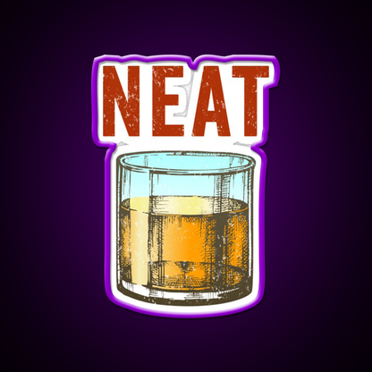 Whiskey Neat Old Fashioned Scotch Drinkers Beer Bar Decor Led Neon Sign Rgb Color - LED neon sign view 9